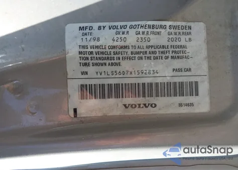 1999 Volvo S70 Glt z USA, uszkodzony, nr VIN YV1LS56D7X1592834